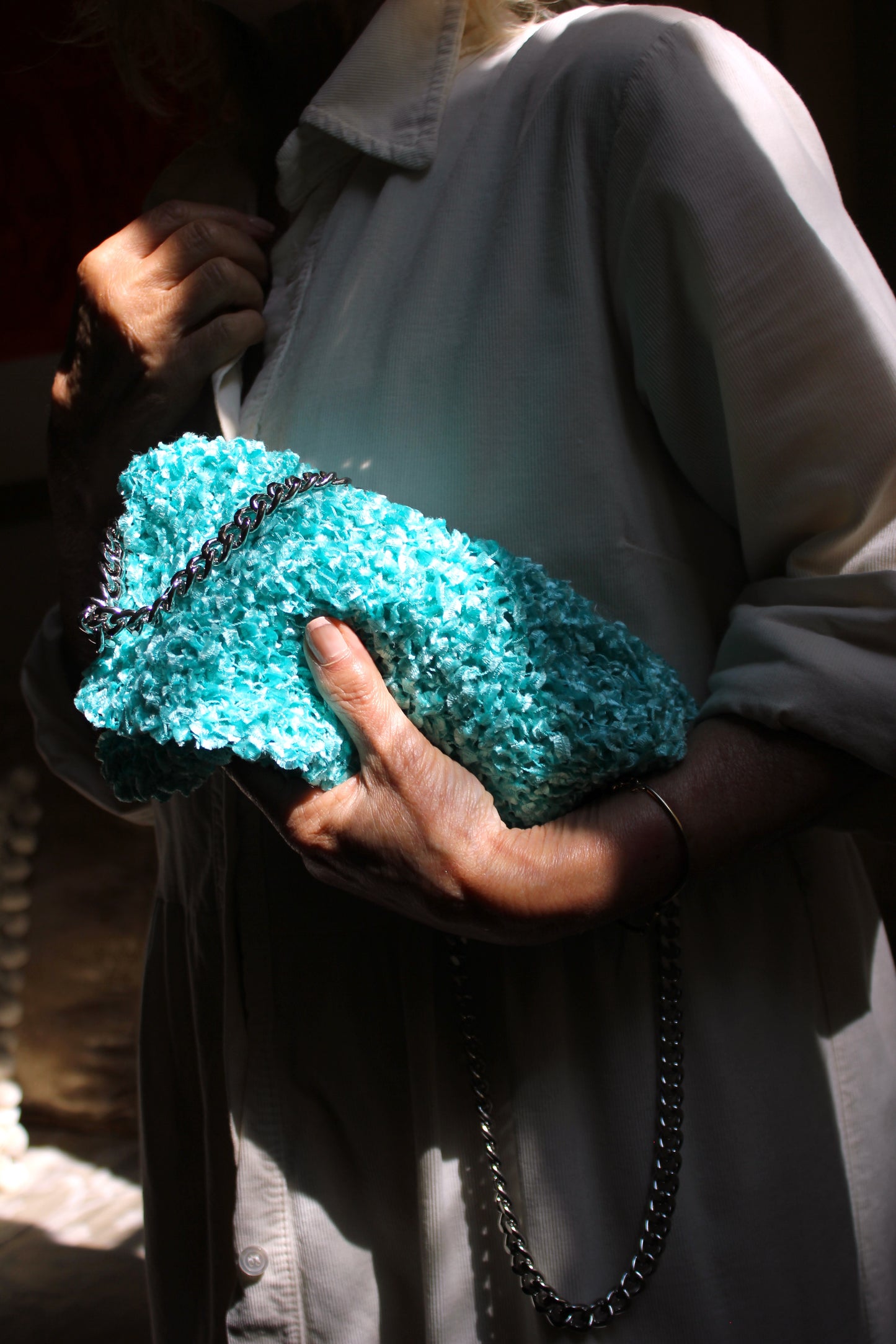 TIFFANY-COLORED CLUTCH