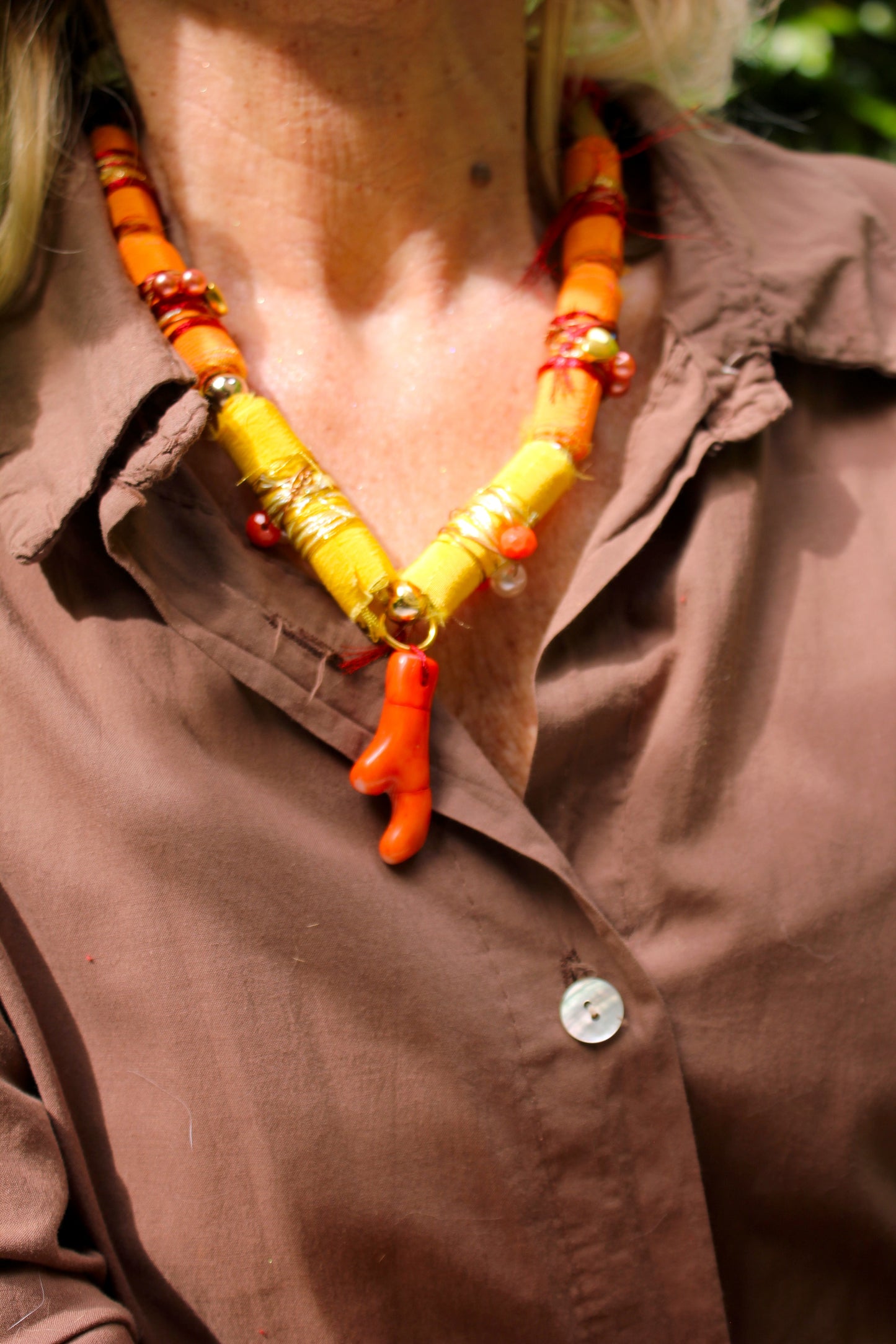 ORANGE BOHEMIAN NECKLACE