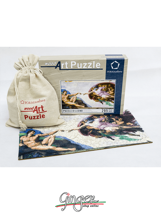 Collectible wooden Puzzle - Michelangelo Buonarroti: the Creation of Adam