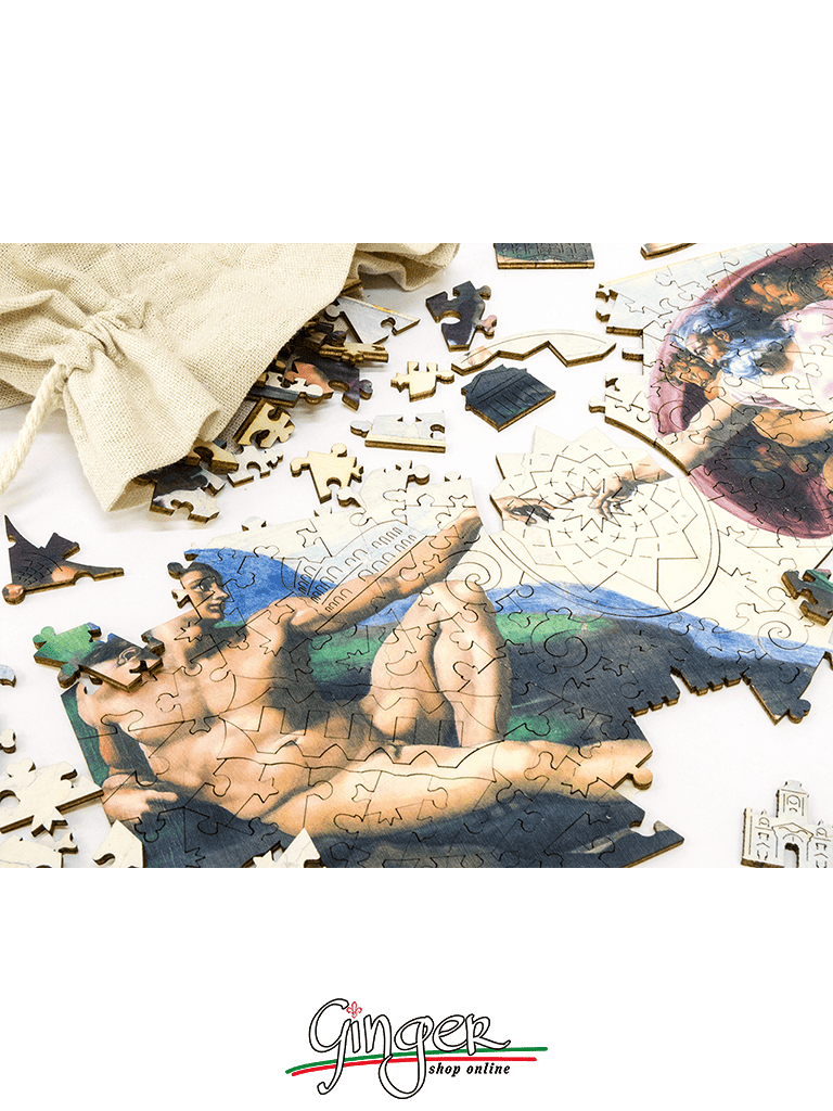 Collectible wooden Puzzle - Michelangelo Buonarroti: the Creation of Adam