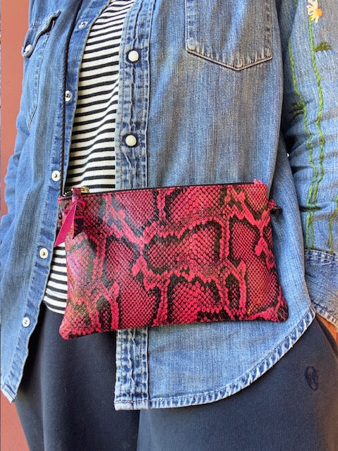 Fuxia Python Cross body bag