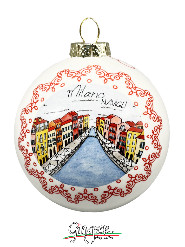 CHRISTMAS BALL Ceramic - Italian Cities: Milan