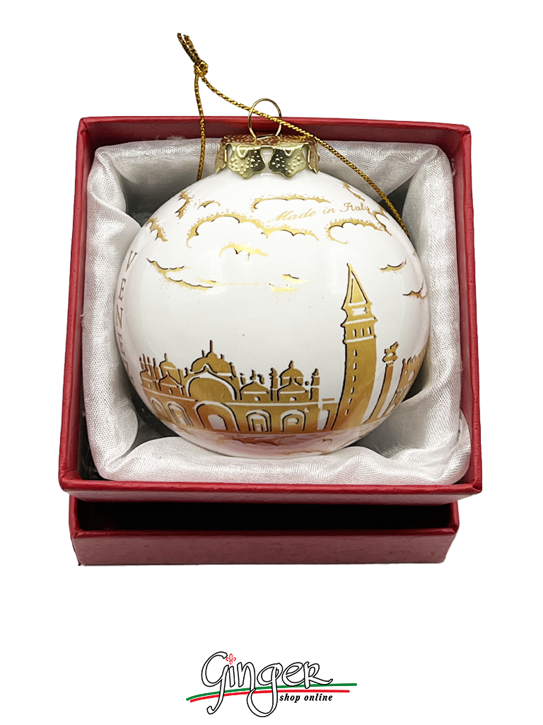CHRISTMAS BALL Ceramic - Venice GOLD PROFILE