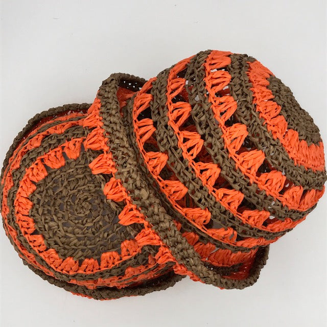 Rafia crochet hat