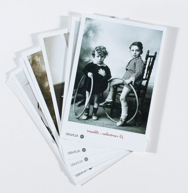 4 sets of Alinari Vintage Postcards 12 each (Children, Cars, Flowers, Animals)- Tot 48 Cards