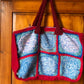 Red wool tote bag