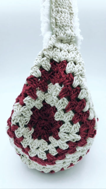 Red crochet bumbag