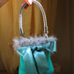 SILVER AND PETROL GREEN BUCKET BAG