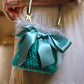 SILVER AND PETROL GREEN BUCKET BAG