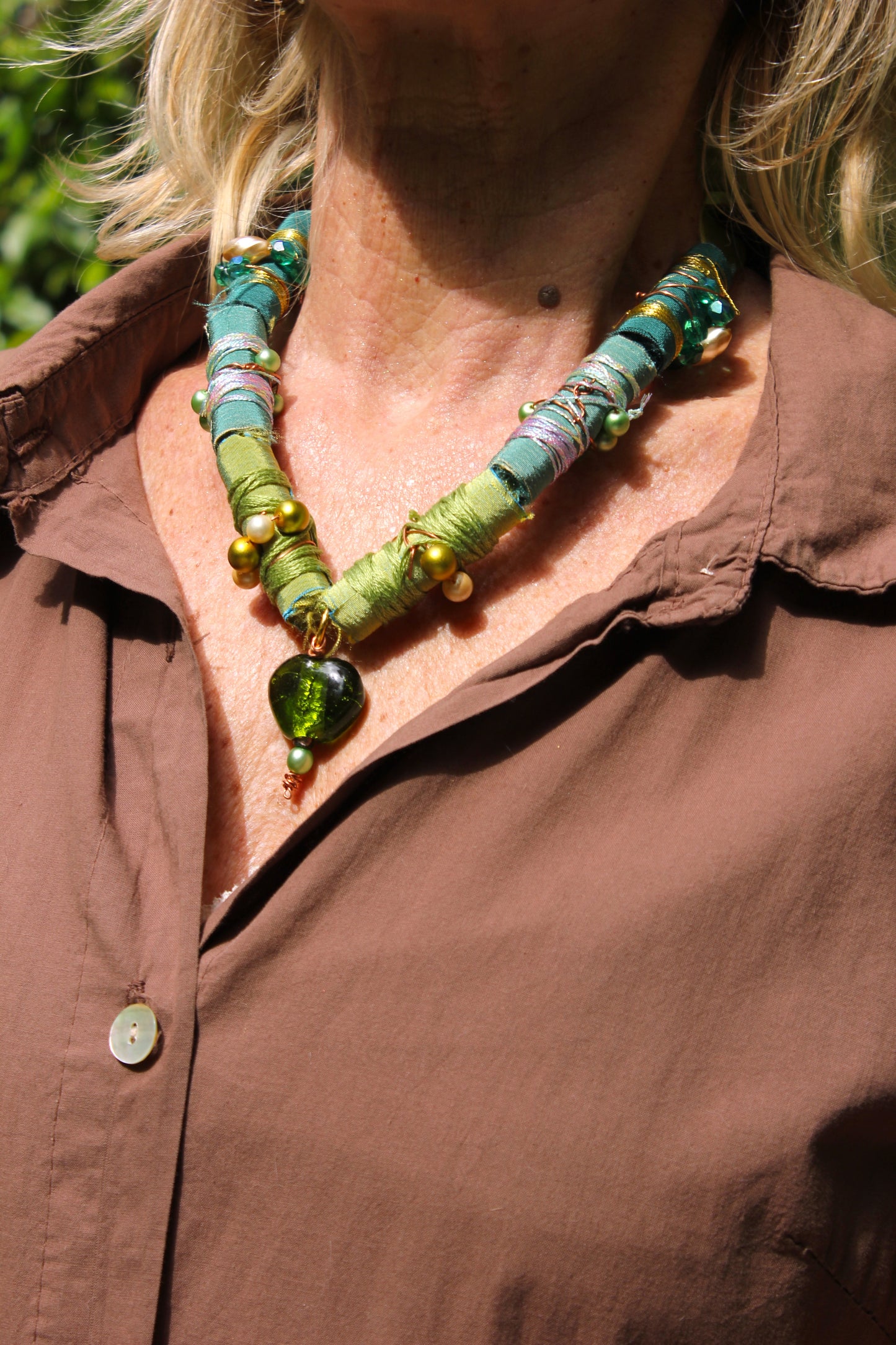 GREEN BOHEMIAN NECKLACE