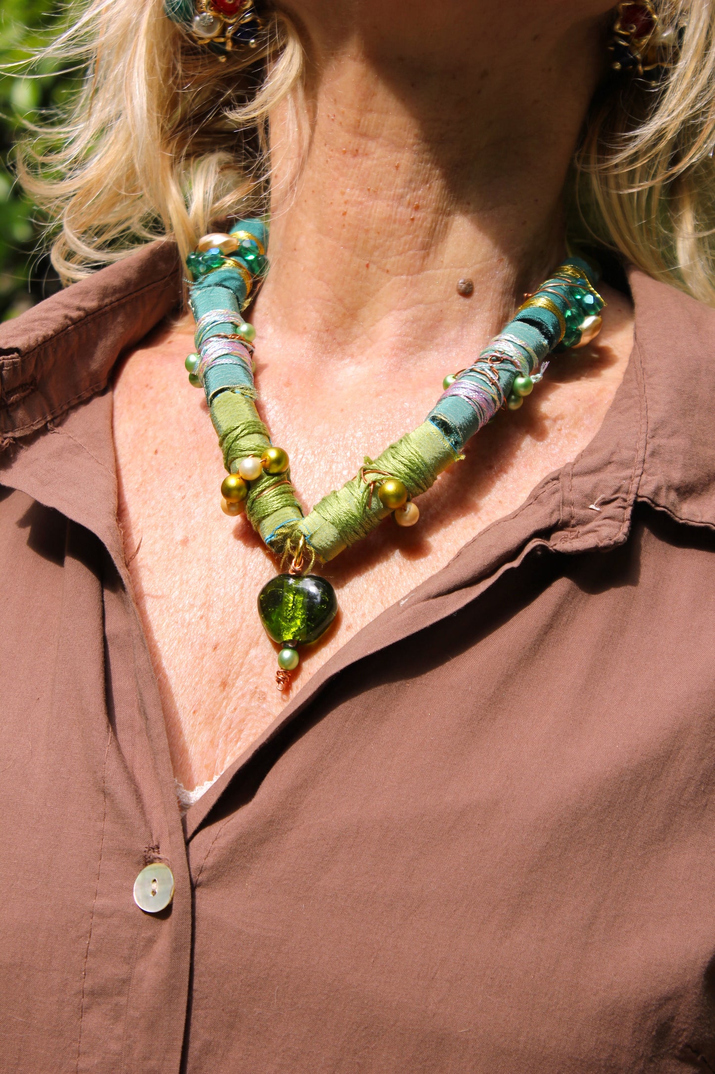 GREEN BOHEMIAN NECKLACE