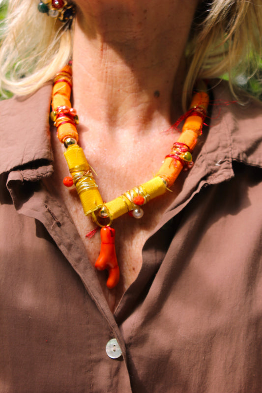 ORANGE BOHEMIAN NECKLACE