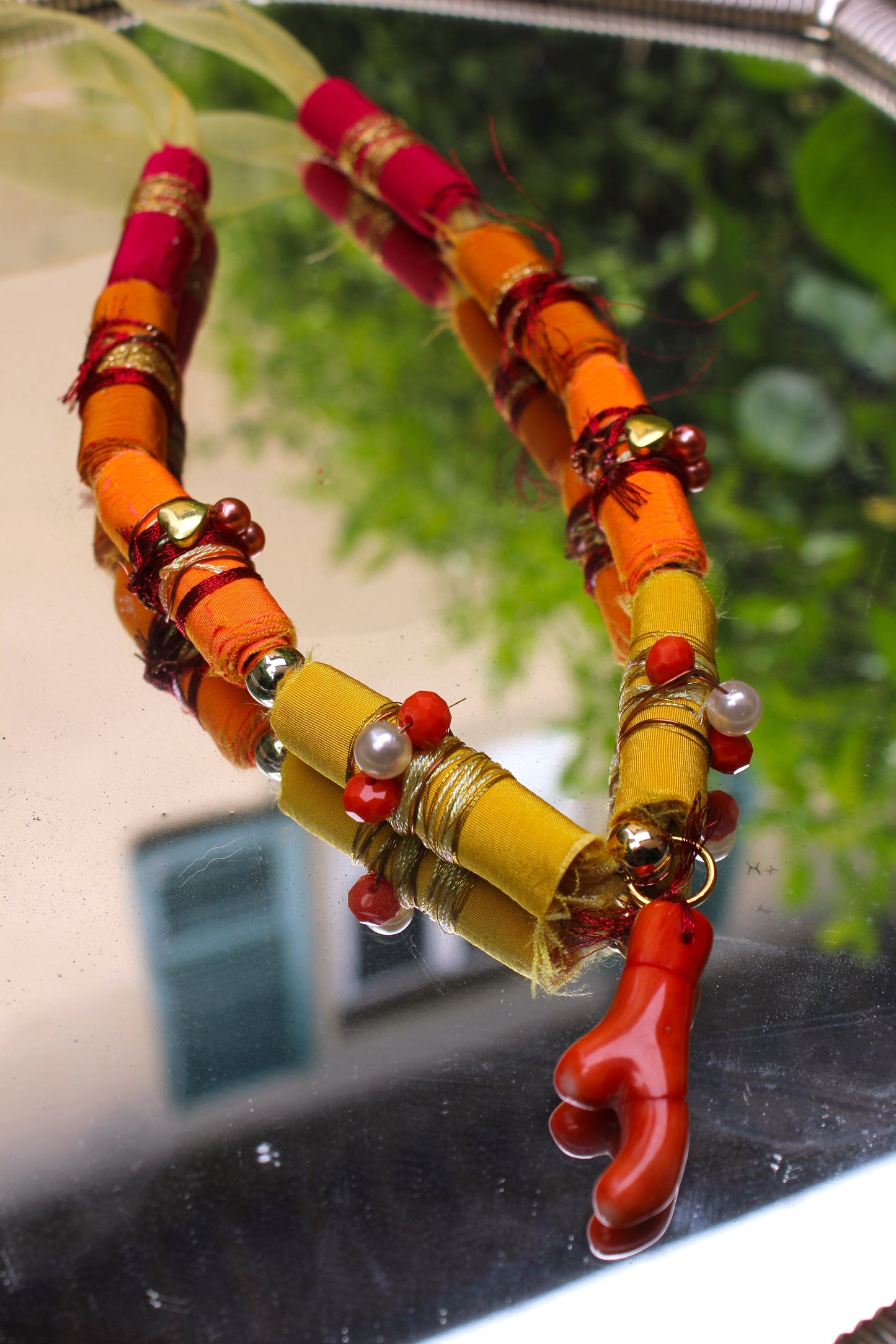 ORANGE BOHEMIAN NECKLACE