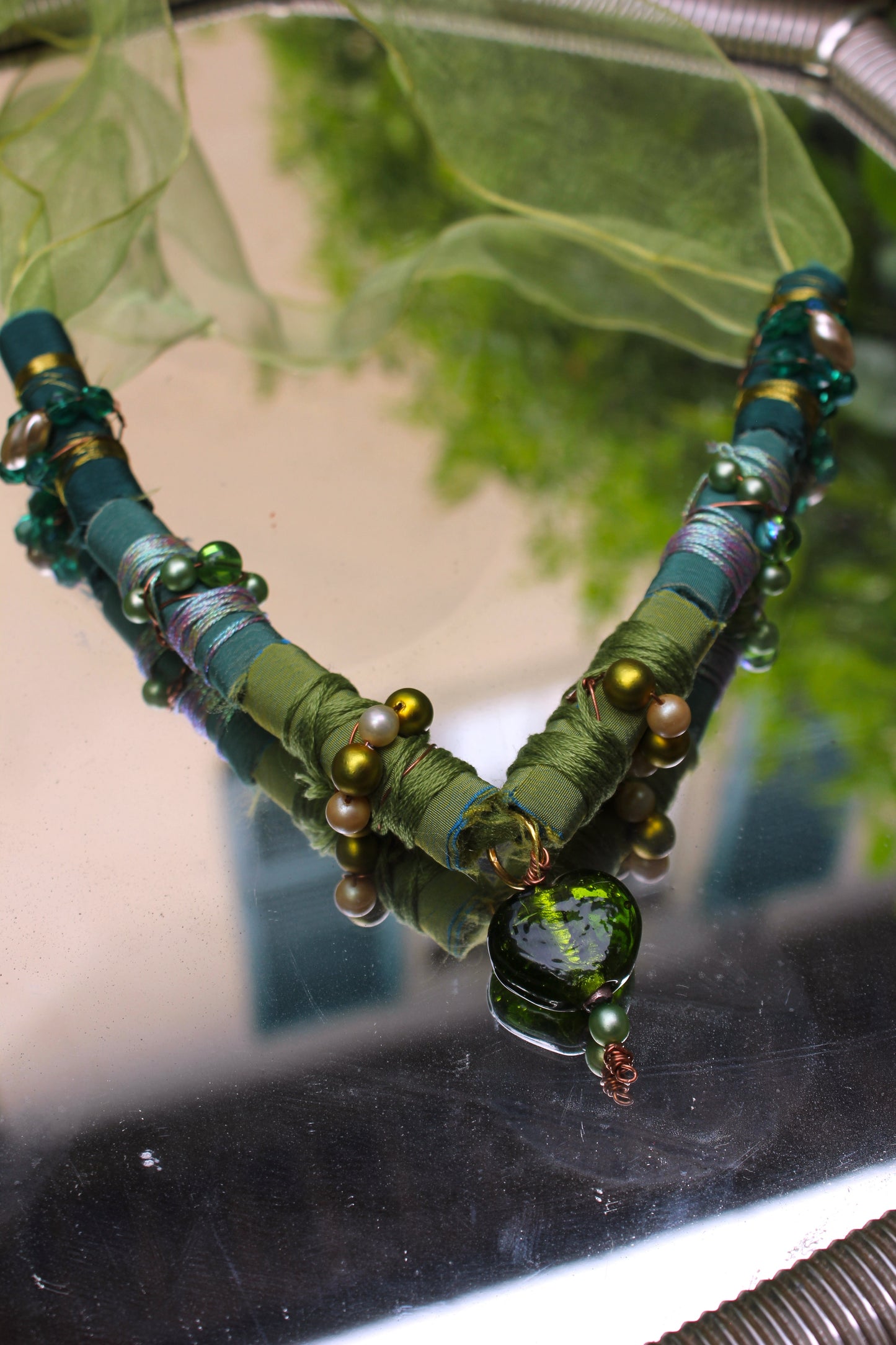 GREEN BOHEMIAN NECKLACE