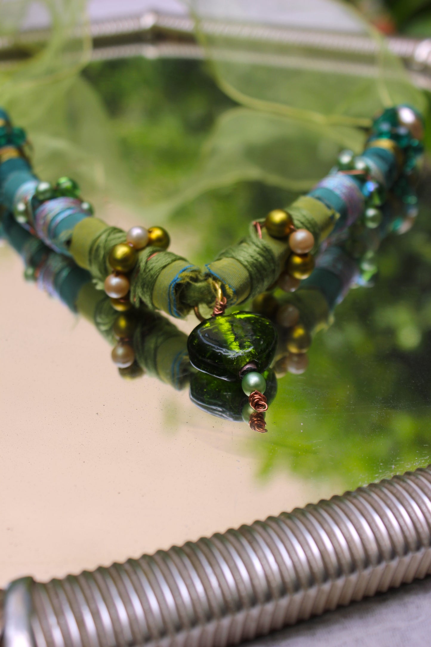 GREEN BOHEMIAN NECKLACE