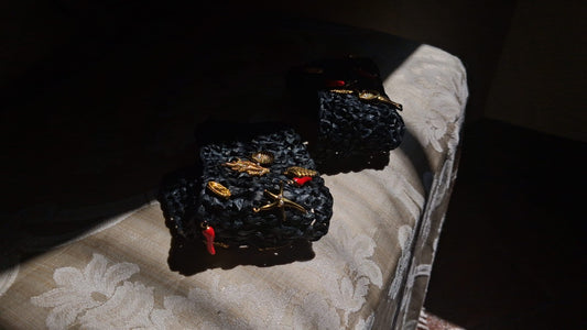 Black Raffia Bracelet - One-of-a-Kind