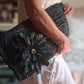 Black Raffia Envelope Bag - One-of-a-Kind