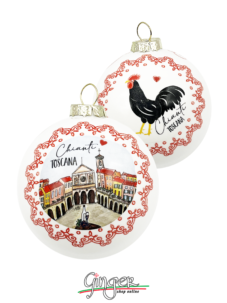CHRISTMAS BALL Ceramic - Cities of Italy: Tuscany Chianti
