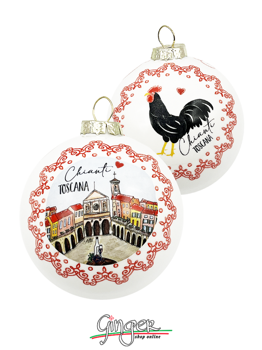 CHRISTMAS BALL Ceramic - Cities of Italy: Tuscany Chianti