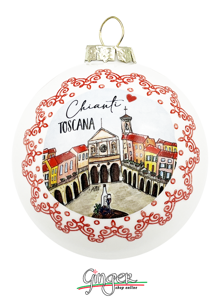 CHRISTMAS BALL Ceramic - Cities of Italy: Tuscany Chianti