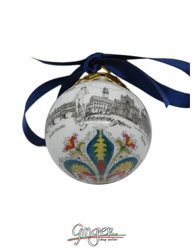 Christmas Ornaments: Florence Profile with Green Lily - 3.14 in.