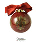 Deruta Ceramic 80 mm (3.15 in) - Florence Lily Gold - Burgundy - Terra d'Italia Collection