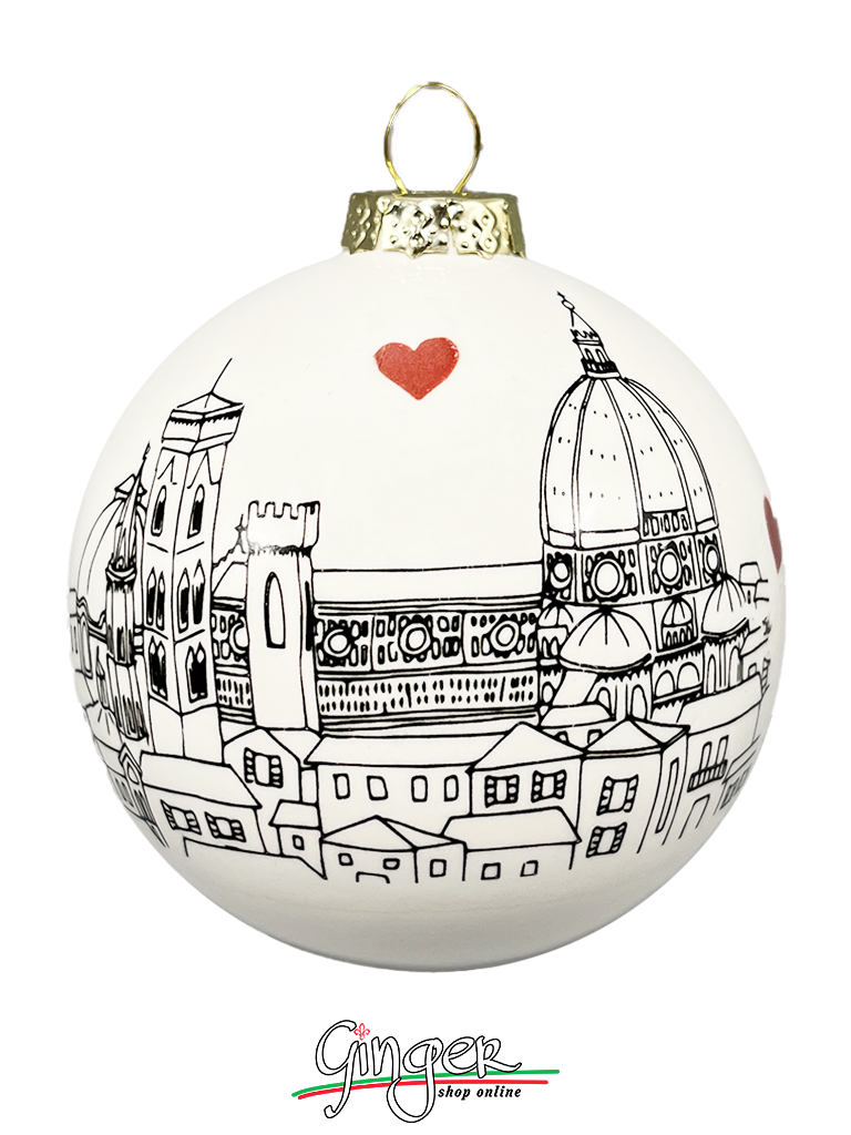 CHRISTMAS BALL Porcelain - Colored Italy Profile with Tricolor