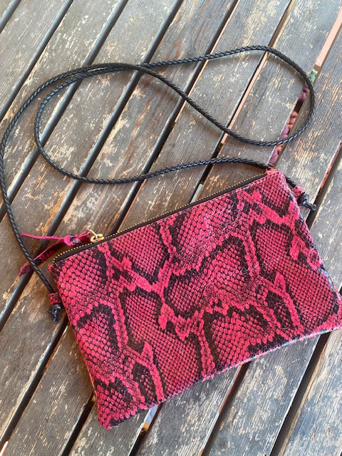 Fuxia Python Cross body bag