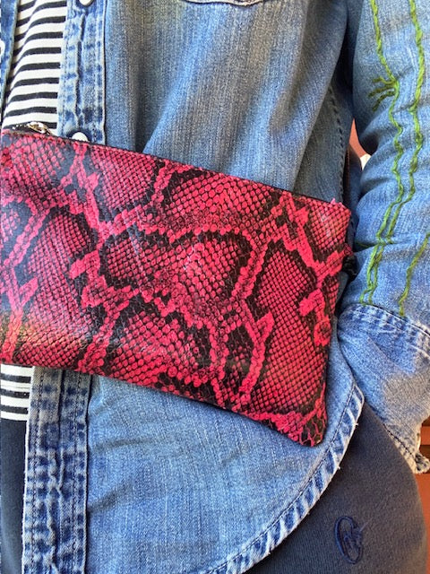 Fuxia Python Cross body bag