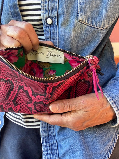Fuxia Python Cross body bag