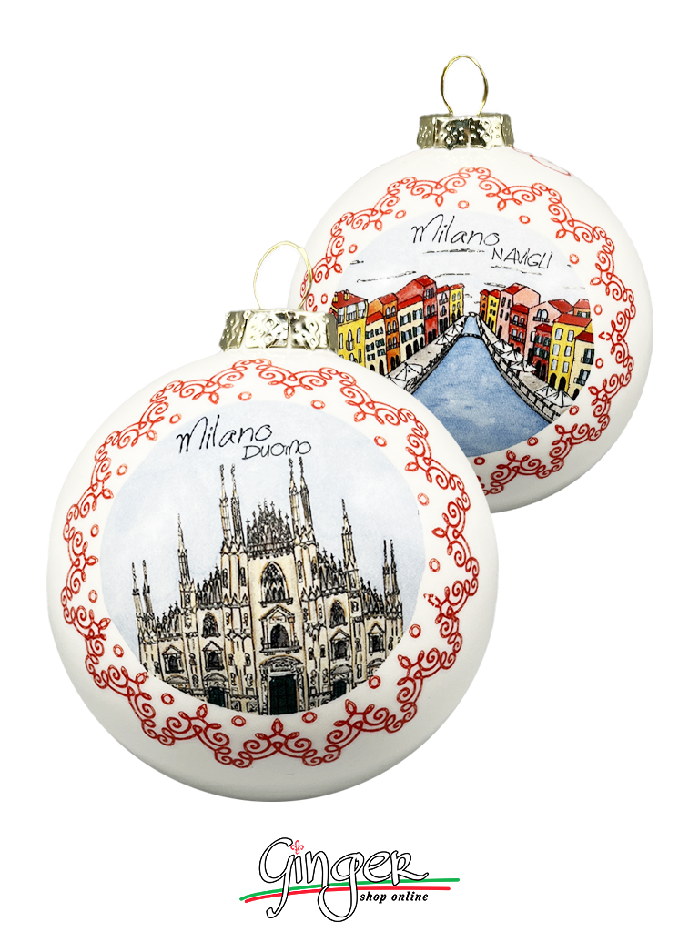 CHRISTMAS BALL Ceramic - Italian Cities: Milan