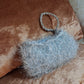 Mini Clutch with Rhinestone Handle in Silver - One-of-a-Kind