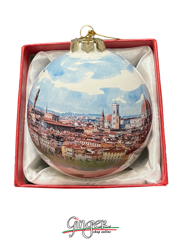 CHRISTMAS BALL Ceramic - View from Piazzale Michelangelo (Florence)