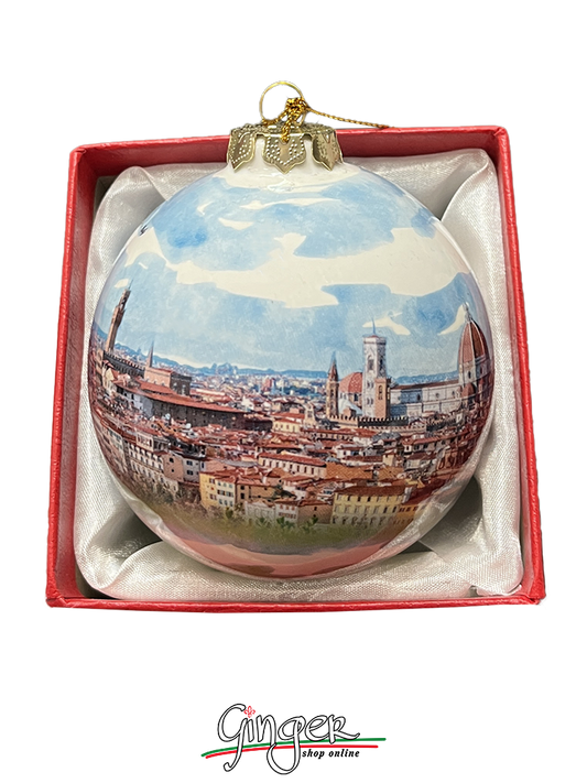 CHRISTMAS BALL Ceramic - View from Piazzale Michelangelo (Florence)