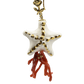 Pendant earrings with Starfish and Mediterranean Coral