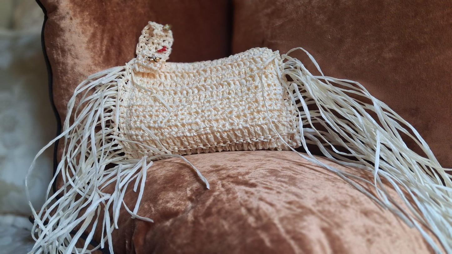 White Fringed Clutch - One-of-a-Kind