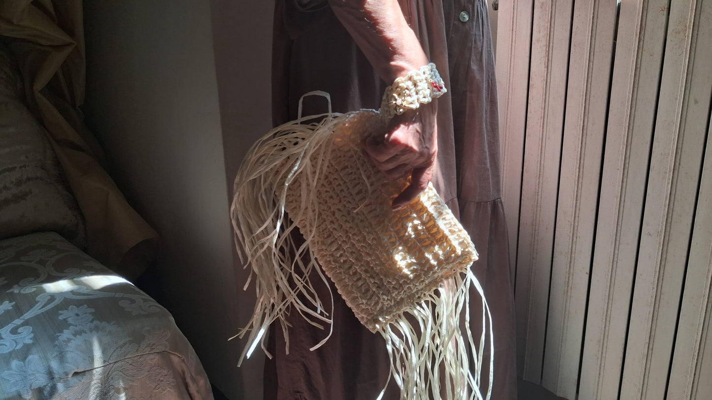 White Fringed Clutch - One-of-a-Kind