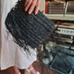 Black Fringed Clutch - One-of-a-Kind