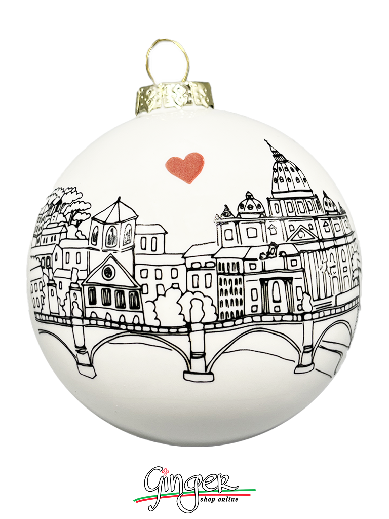 CHRISTMAS BALL Ceramic - Italian Cities: Rome