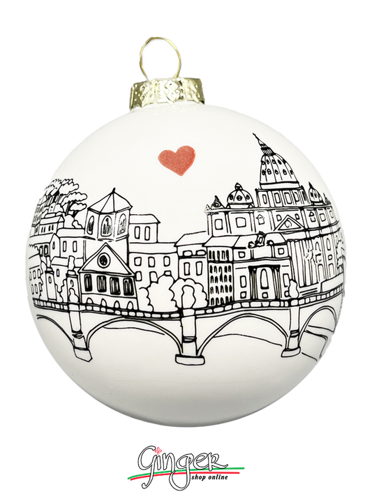 CHRISTMAS BALL Ceramic - Italian Cities: Rome