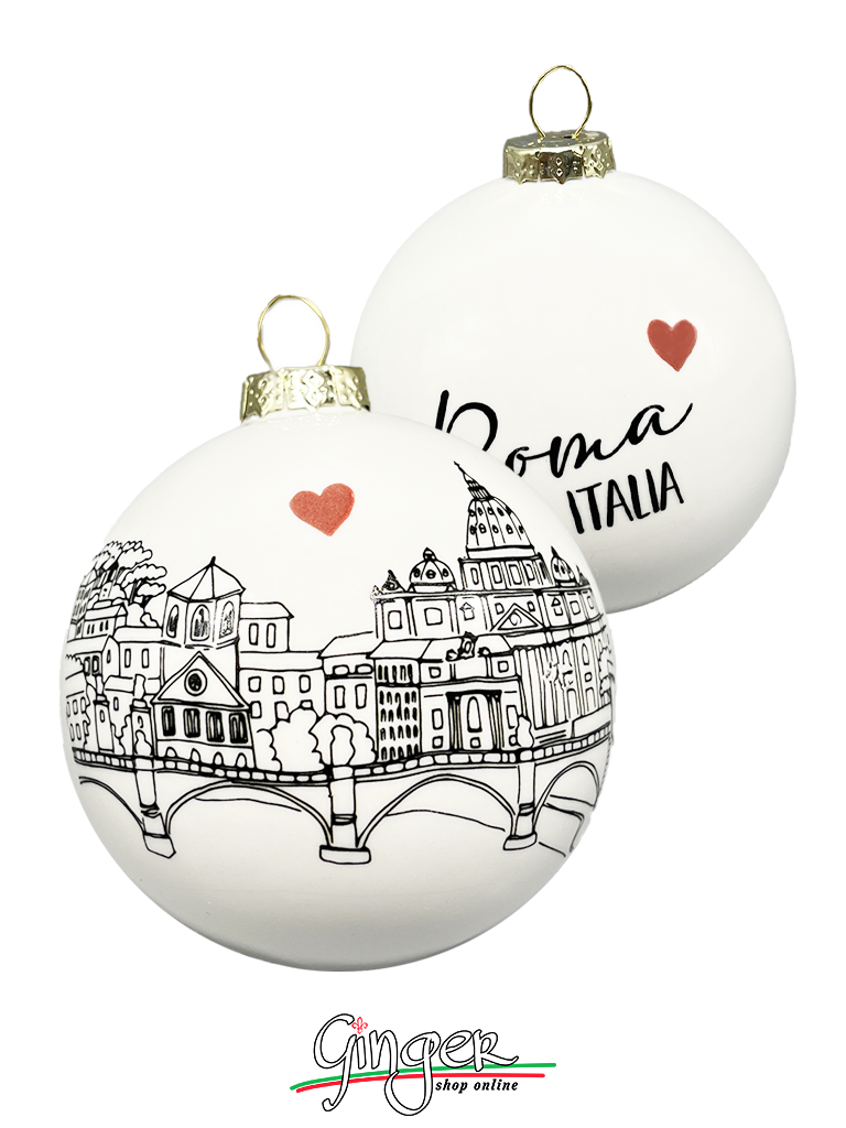 CHRISTMAS BALL Ceramic - Italian Cities: Rome