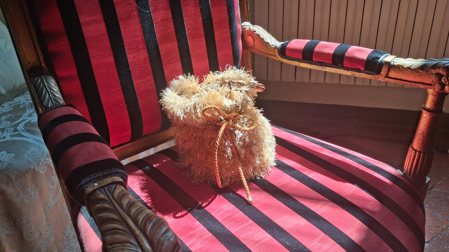 Gold Bamboo-Handled Bucket Bag - One-of-a-Kind