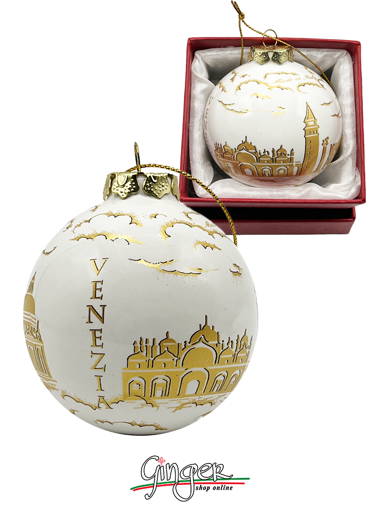 CHRISTMAS BALL Ceramic - Venice GOLD PROFILE