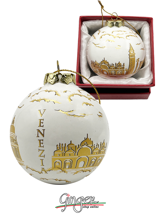CHRISTMAS BALL Ceramic - Venice GOLD PROFILE