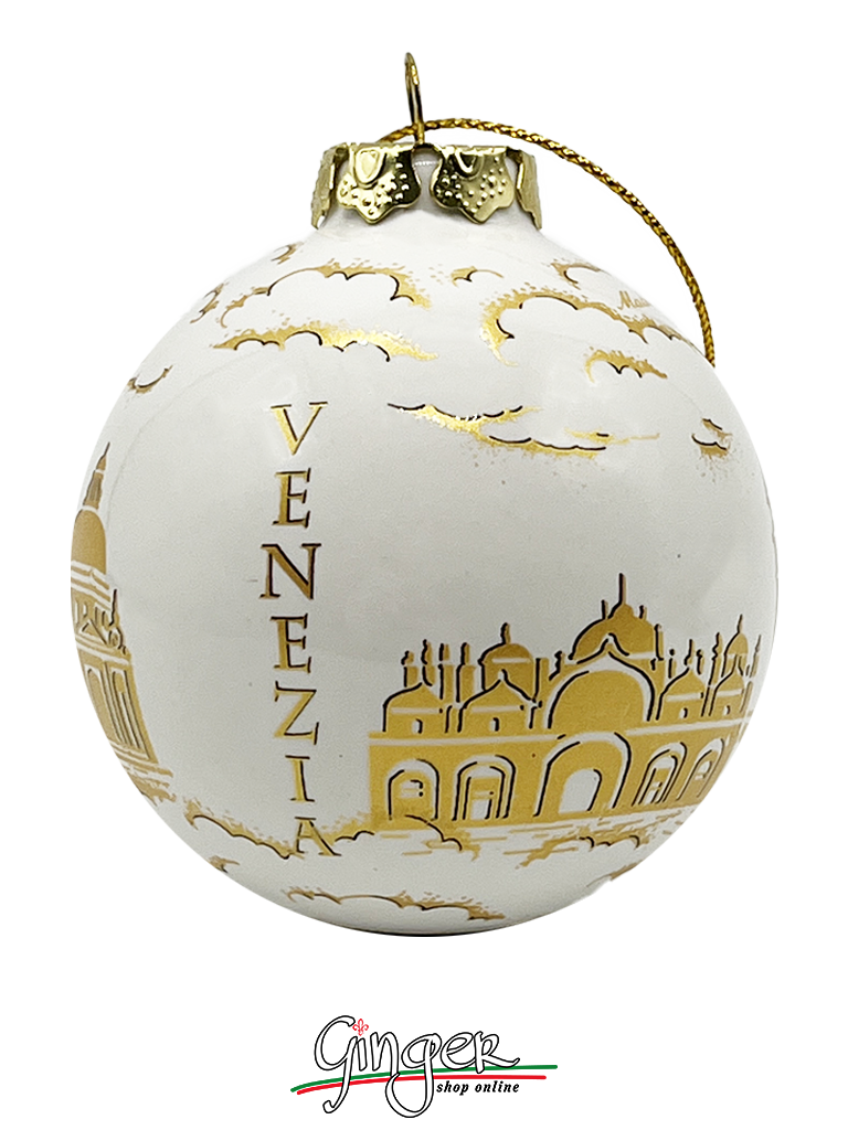 CHRISTMAS BALL Ceramic - Venice GOLD PROFILE
