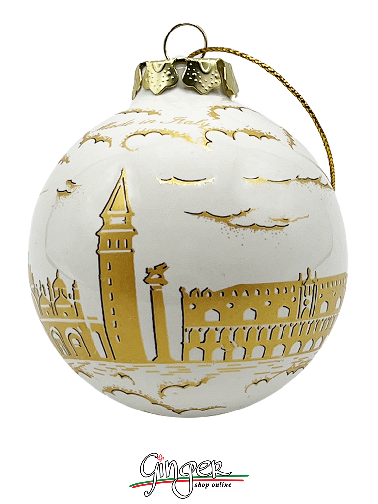 CHRISTMAS BALL Ceramic - Venice GOLD PROFILE