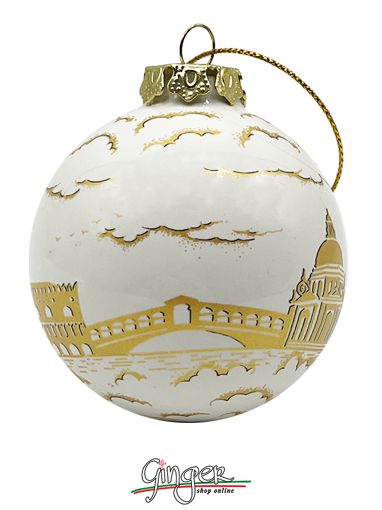 CHRISTMAS BALL Ceramic - Venice GOLD PROFILE