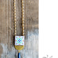 Necklace with lapis lazuli stone, brass semicircle, brass chain