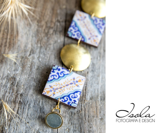Bracelet, brass discs round, magnet closure