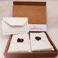 Elegant package with 20 small envelopes with natural white paper card